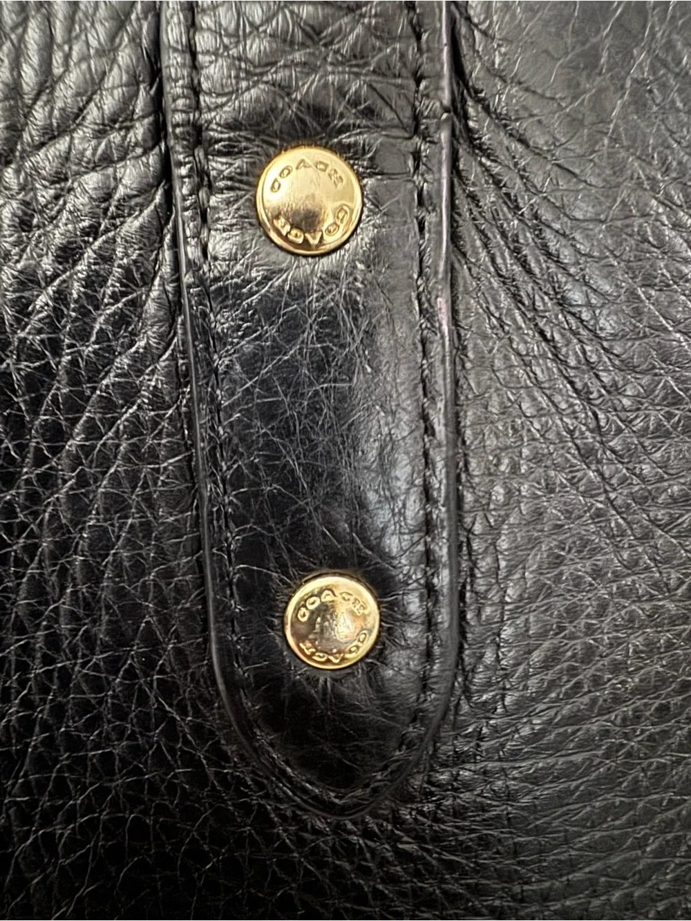 Coach Black Pebbled Leather Tote with Gold Turnlock
